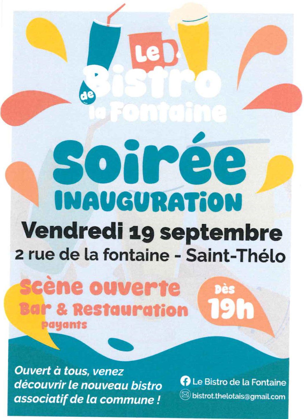 Inauguration du Bistrot de la Fontaine à St Thélo !